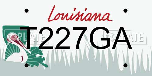 T227GA Louisiana License Plate