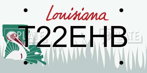 T22EHB Louisiana License Plate