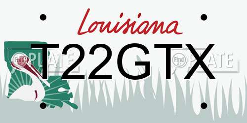 T22GTX Louisiana License Plate
