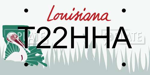 T22HHA Louisiana License Plate