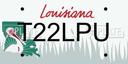 T22LPU Louisiana License Plate