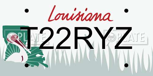 T22RYZ Louisiana License Plate
