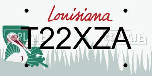 T22XZA Louisiana License Plate