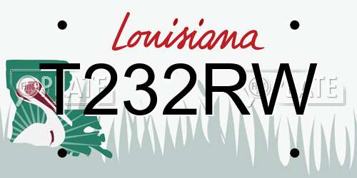 T232RW Louisiana License Plate