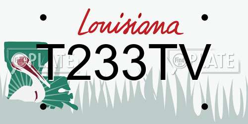 T233TV Louisiana License Plate