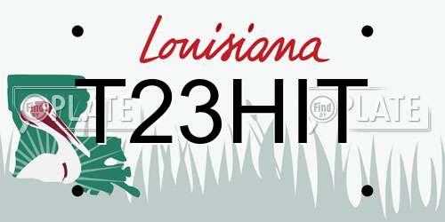 T23HIT Louisiana License Plate