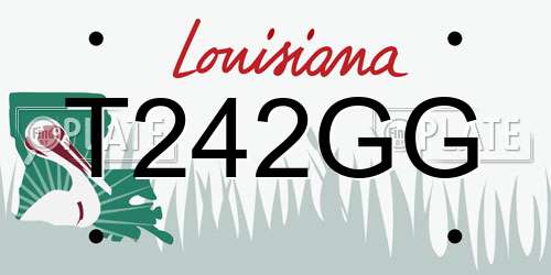 T242GG Louisiana License Plate