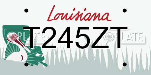 T245ZT Louisiana License Plate