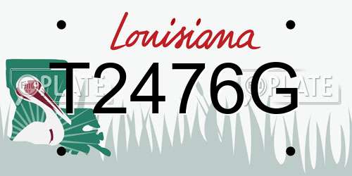 T2476G Louisiana License Plate