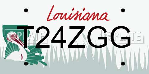 T24ZGG Louisiana License Plate