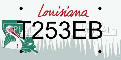 T253EB Louisiana License Plate