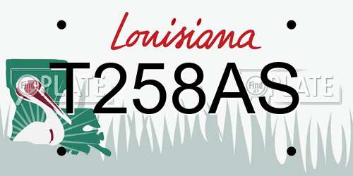 T258AS Louisiana License Plate