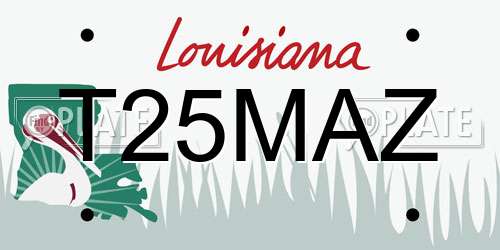 T25MAZ Louisiana License Plate