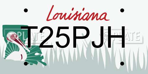 T25PJH Louisiana License Plate
