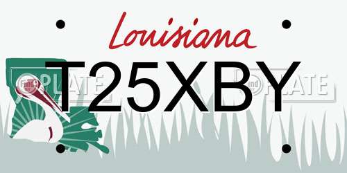 T25XBY Louisiana License Plate