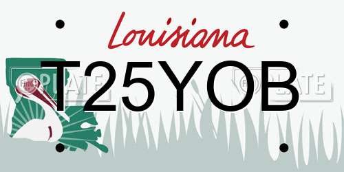 T25YOB Louisiana License Plate