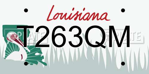 T263QM Louisiana License Plate