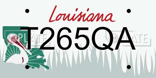 T265QA Louisiana License Plate