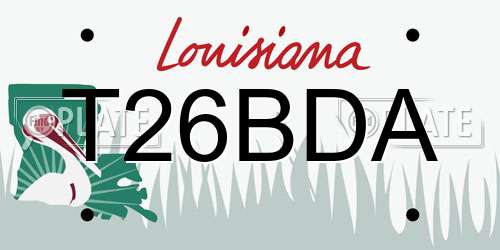 T26BDA Louisiana License Plate
