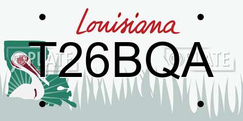 T26BQA Louisiana License Plate