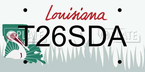 T26SDA Louisiana License Plate