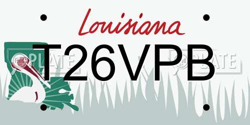 T26VPB Louisiana License Plate