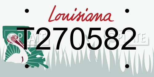T270582 Louisiana License Plate