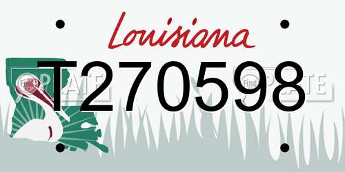 T270598 Louisiana License Plate