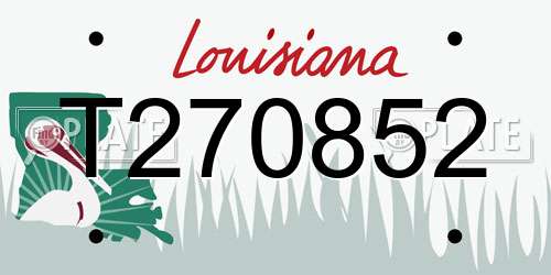T270852 Louisiana License Plate