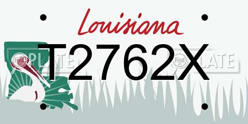 T2762X Louisiana License Plate