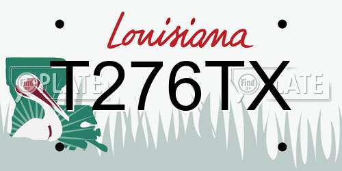 T276TX Louisiana License Plate