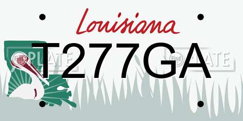 T277GA Louisiana License Plate