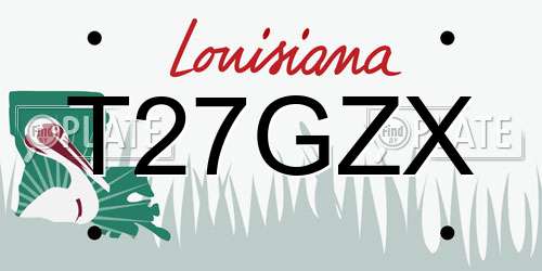 T27GZX Louisiana License Plate
