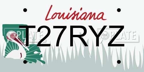 T27RYZ Louisiana License Plate