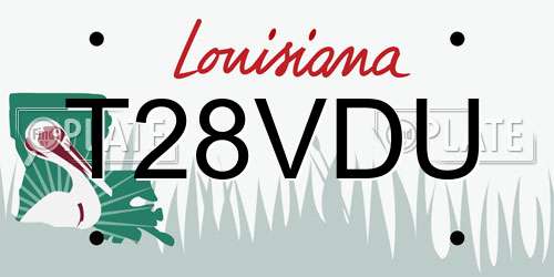 T28VDU Louisiana License Plate