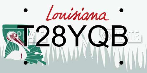 T28YQB Louisiana License Plate