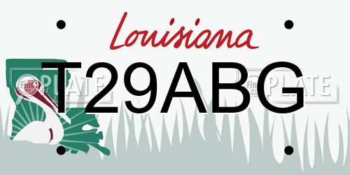 T29ABG Louisiana License Plate