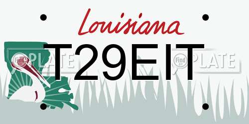 T29EIT Louisiana License Plate