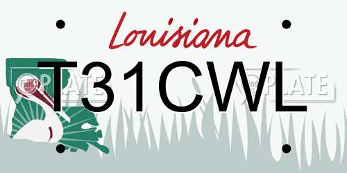 T31CWL Louisiana License Plate