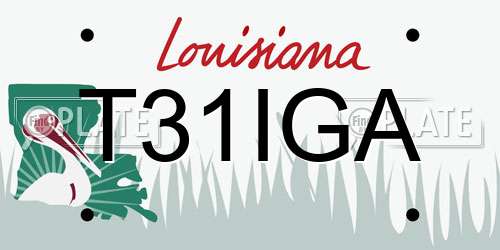 T31IGA Louisiana License Plate
