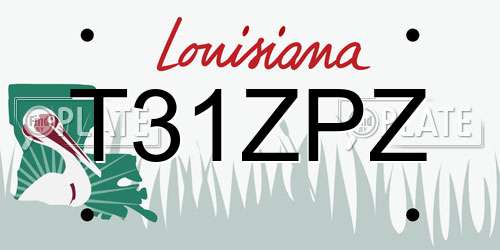 T31ZPZ Louisiana License Plate