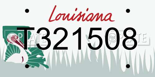 T321508 Louisiana License Plate