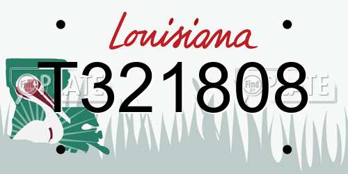 T321808 Louisiana License Plate
