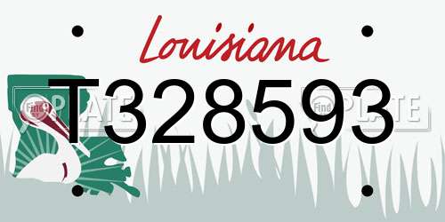 T328593 Louisiana License Plate