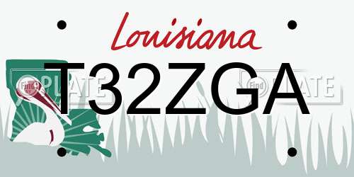 T32ZGA Louisiana License Plate