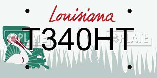 T340HT Louisiana License Plate