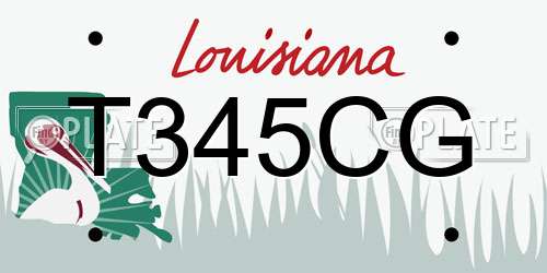 T345CG Louisiana License Plate