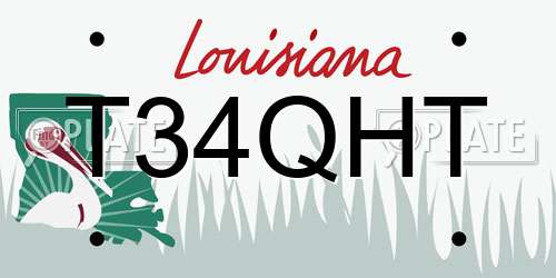 T34QHT Louisiana License Plate