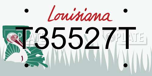 T35527T Louisiana License Plate