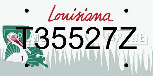 T35527Z Louisiana License Plate